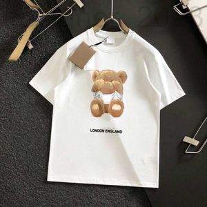 Erkek Tişörtler Tasarımcı Tasarımcı Tişört Erkek Kadın Kısa Kollu Sweatshirt 3D Mektup Lüks T-Shirt Yuvarlak Boyun Tişört Pullo Teddy Kulak Baskılı Pamuk Tee Mens Polo