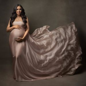Moderskapsklänningar moderskap silk tyg klänning pografi props kastar tyg graviditet po props glansiga glansiga wrap kastar klänning fancy gravid 230516