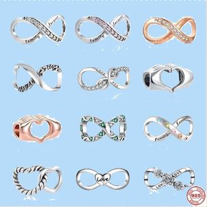 925 charm beads accessories fit pandora charms jewelry Gift Wholesale Intertwined Love Forever Family Bead