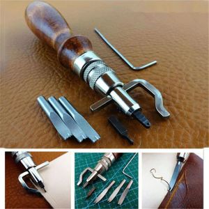 7 in 1 Professional Leather Craft Adjustable Stitching and Slotting Crease Leather Tools DIY Handmade