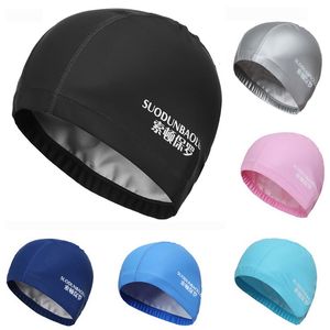 Cuffie da nuoto Elastico impermeabile in tessuto PU Proteggi orecchie Capelli lunghi Sport Piscina Cappello Berretto Taglia libera per uomo Donna Adulti 230515