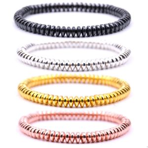 Beaded Wholesale Simple Design 10pc/Set Women Sier Hemaite 6mm skivpärlor Armband för relation Drop Leverans smycken Armband DHPAW