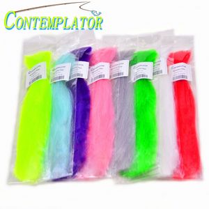 Fishing Accessories 8bags 8colors Assorted Synthetic Long Fiber Fly Tying Slim Hair Soft Clouser Minnow Lure Materials Saltwater Trout Fishing Flies 230516