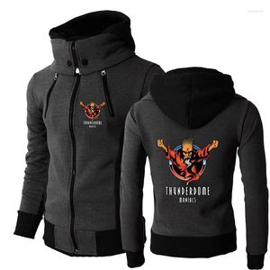 Herrtröjor 2023 Thunderdome Printing Zipper Jacket Sportwear Harajuku Style Sweatshirt Hooded Solid Color Wild Coat