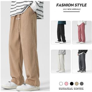 Men's Pants Chinese Style Anti-wrinkle Loose Wide-leg Velvet Casual Trousers Men's Corduroy Harem Wide-leg Harem Retro Sports Pants 230516