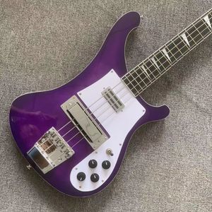 Классическая 4003 Purple Electric Bass Guitar Guitar Cream Plining Chrome Adware в изобилете