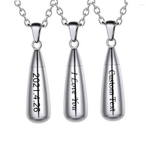 Pendant Necklaces Teardrop Stainless Steel Urn Necklace For Ashes Men Women Custom Cremation Jewelry Waterproof Drop