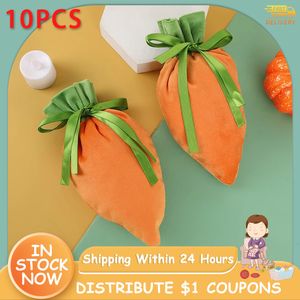 Gift Wrap 10PCS Velvet Easter Bags Cute Bunny Gift Packing Drop Rabbit Valentine Candy Bags Wedding Birthday Party Decoration 230516