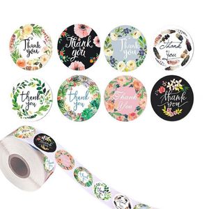 Gift Wrap 500 Printing Flower Round Sticker For Stationery Window Envelope Labels Thanks Stickers Wedding Pretty Cards Sealing Paste