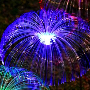 Solar Garden Lights Outdoor Jellyfish led Solar Lights, fiber lawn lamp, Color Gradient Waterproof Solar firework Light for Garden/Lawn/Patio/Yard/Walkway