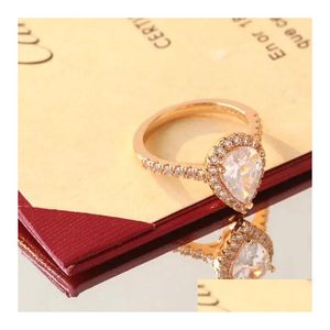 Anelli di banda designer Ring Luxurys Love Luxury Designer Jewelry Classic Big Diamond Lovers Gilfts Delivery Delive Dhkii molto bello