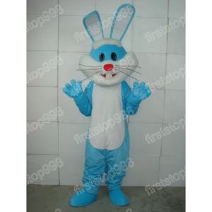 Halloween Blue Rabbit Mascot Costume Simulação Simulação de desenho anime Personagem tema dos adultos Tamanho do Natal A publicidade ao ar livre