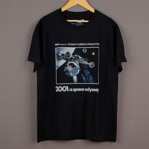メンズTシャツ2001 AスペースオデッセイTシャツムービースタンリーキューブリックザシャイニングブラックコットンサマーティーJ230516
