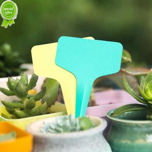 100pcs Etiquetas de jardim Classificação de planta classificação de tag tag ticket plástico placa de placa plug in cartão colorido