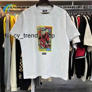 Mens tshirts الهيب هوب شخصية الرسوم المتحركة طباعة kith tshirt الرجال النساء أعلى جودة القطن غير الرسمي tee أسود أبيض المشمش قصير الأكمام 230414 21