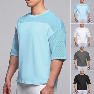 Мужские футболки, летние мужские футболки, рубашка с коротким рукавом, мужские повседневные футболки, дышащая сетка, быстросохнущая футбольная одежда
