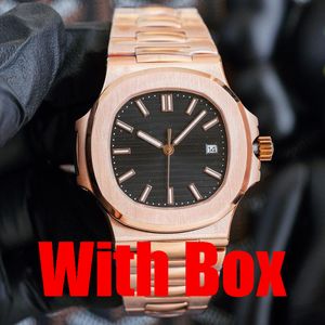 Luxury Montre Designer Mens Watches High Quality Automatic Machinery Movement Watches With Box rostfritt stål Lysande vattentät safir -armbandsur