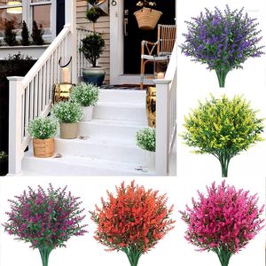 Dekorative Blumen für den Innenbereich, 1 Bündel, künstliche Blumen, für den Außenbereich, Kunststoffpflanzen, Hausgarten-Dekoration, schöne Lavendel
