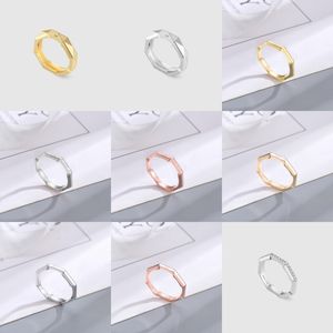 Luxury Designer Rings for Women Men Letter Link To Love Rings Striped Engraved Stainless Steel Jewelry Gold Will Never Fade Size5-10