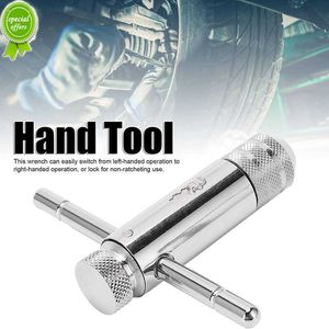 New Silver Adjustable T-Handle Ratchet Tap Holder Wrench Set Hand Tools with 5pc M3-M8 Machine Screw Thread Metric Plug T-shaped Tap