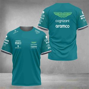 Aston Martin 2023 Summer F1 Team T-shirts hiszpański kierowca wyścigów Fernando Alonso 14 i spacer 18 Koszulki Gorąca sprzedaż