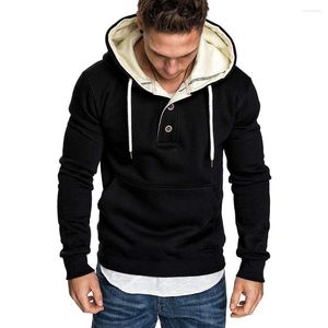 Erkek Ceketler Kış Erkekler Düz Renk Uzun Kollu Düğmeler Çizme Sıcak Polar Hoodie Coat Favori Taytlarla Mükemmel Maç Noel Hediyeleri