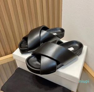 Hausschuhe Plattform Mode Frauen Sommer Leder Wohnungen Designer Damen Urlaub Strand 2023 Weibliche Silp Auf Schuh