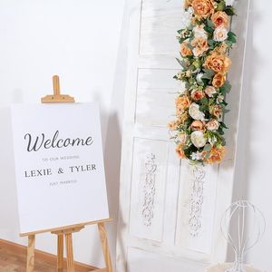 装飾的な花1m人工花のアレンジメントウェディングバックドロップ装飾パーティーの供給フォームベースロードリードとシルクフラワーロウ