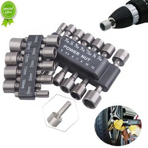 Ny 9/14st 5mm-13mm Hexagon Socket Set Munstel Nut Driver Set Power Nut Driver Tool Skruvmejsel Set 1/4in Fixat Drill Bit Set Tools Tools