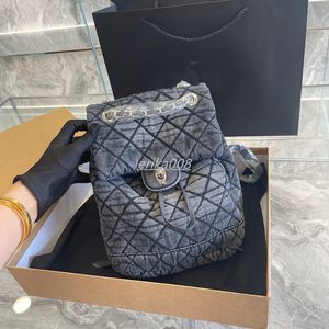 designer backpack Denim Satchels Purse Backpack Style Luxury Designer Women's Bag Small Bookbag Quilted Laptop Bag 23CM