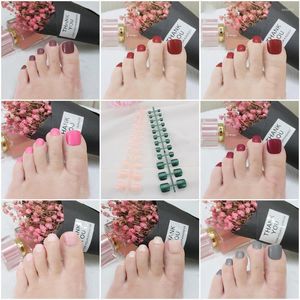 False Nails 24x Artificial Acrylic Toe Tips Natural/White/Clear Foot Fake Manicure Art Decor Toenails Tools