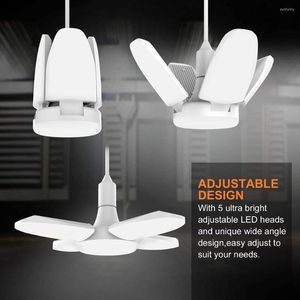 Lampade a sospensione E27 Luci da garage a LED AC165-240V 38W Lampadina pieghevole 3800LM Lampada da soffitto domestica Fan Blade