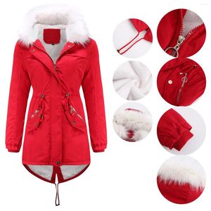 Piumino da donna ispessito parka collo di pelliccia cappotti donna manica lunga collo con cappuccio bottone con cerniera plus size casual donna outwear giacca calda