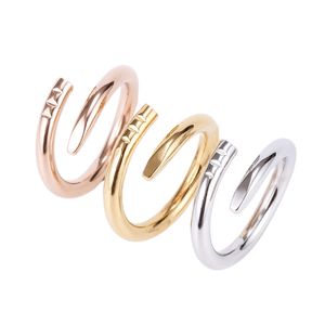 Schmuck Liebesringe Damen Bandring Titanstahl Einzelnagel Straße Lässig Paar Klassisch Gold Silber Rose Optionale Größe 5-10