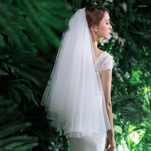 Bridal Veils Fashion Tulle Veil With Comb Short Elbow Length 75 CM White Ivory