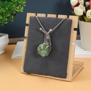 Pendant Necklaces Natural Stone Necklace Snail Shaped Sticky Black Rhinestone Link Chain Healing Crystals Charms For Women