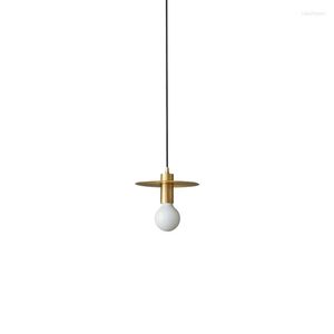 Pendant Lamps Nordic Brass Living Room Lamp Simple Modern INS Restaurant Bar Desk Creative Personality LED Bedside Small Chandelier
