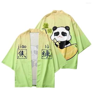 Ethnic Clothing Cartoon Panda Banana Wydrukowana para mężczyzn Kobiet Cardigan Yukata Kimono Streetwear Tradycyjne azjatyckie