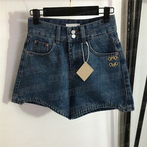 Broderade denim shorts byxor för kvinnor hög midje designer jeans tjej lady ins mode korta byxa kläder p7ry