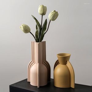 Vase Nordic Minimalist Morandi Ear Vase Art Geometry Living Room Porch Model Creative Home Decoration Furnishings
