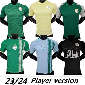 Версия игрока 22 23 Алжир Algerie Мужские футбольные майки MAHREZ FEGHOULI SLIMANI BENNACER ATAL Home White Away Green 2023 Тренировочная одежда Футболки