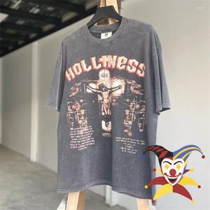 Men's T Shirts Cross Jesus Print Shirt Men Women Vintage Washed T-shirts Tops Tee