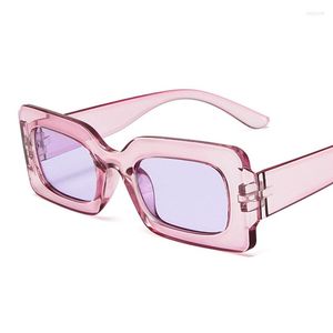 Sonnenbrille Retro Quadratische Frau Markendesigner Mode Vintage Sonnenbrille Weibliche Bonbonfarben Kleiner Rahmen Spiegel