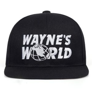 Czapki z daszkiem Wayne's World czarna czapka z daszkiem czapka z daszkiem Fashion Style Cosplay haftowana czapka typu Trucker Unisex czapka z daszkiem regulowany rozmiar 230302
