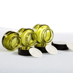 15 g/30 g/50 g di qualità verde vetro crema barattolo vuoto ricaricabile lozione cosmetica balsamo per le labbra crema per gli occhi corpo maschera facciale trucco campione contenitore di stoccaggio