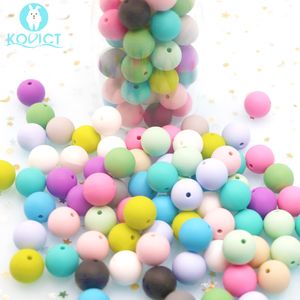 Baby Teethers Toys Kovict 500pcs optional 15mm Silicone round Beads rodent Diy For Necklace Chews Pacifier Chain Clips Beads Soft Texture Silicone 230516