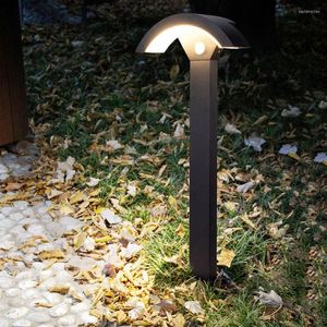 Thrisdar 60CM Outdoor PIR Motion Sensor Pathway Lawn Light Aluminum Pillar Lamps Villa Landscape Bollard Column