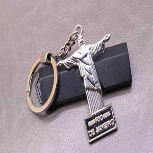 Keychains Brazil Jesus Cross Amulet Keychain Car Key Ring