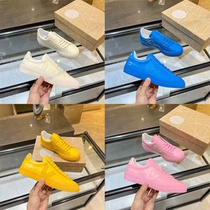 Veja x Mansur Gavriel Luxury Designer Women Shoes Va Word Leather Lace Up Yellow Blue Pink Sneaker Leather