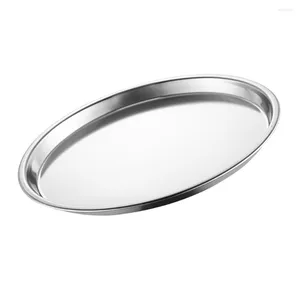Dinnerware Sets Serving Dish Stainless Steel Plates For Round Pizza Baking Pan Snack Tray Oven